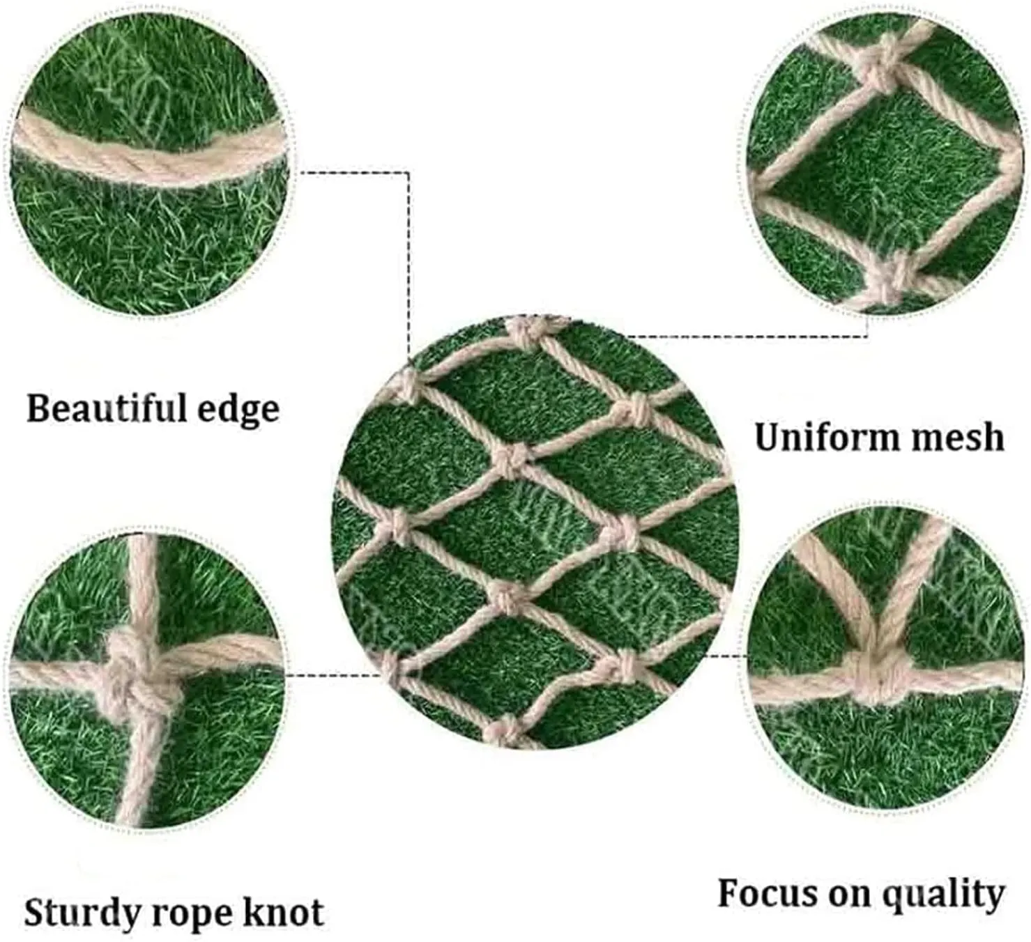 Climbing Rope Net, Playground Safety Net, Kids Ladder, Truck Trailer Cargo Netting, Hemp Decor for Treehouse Hammock (3 * 3m / 10 * 10ft)
