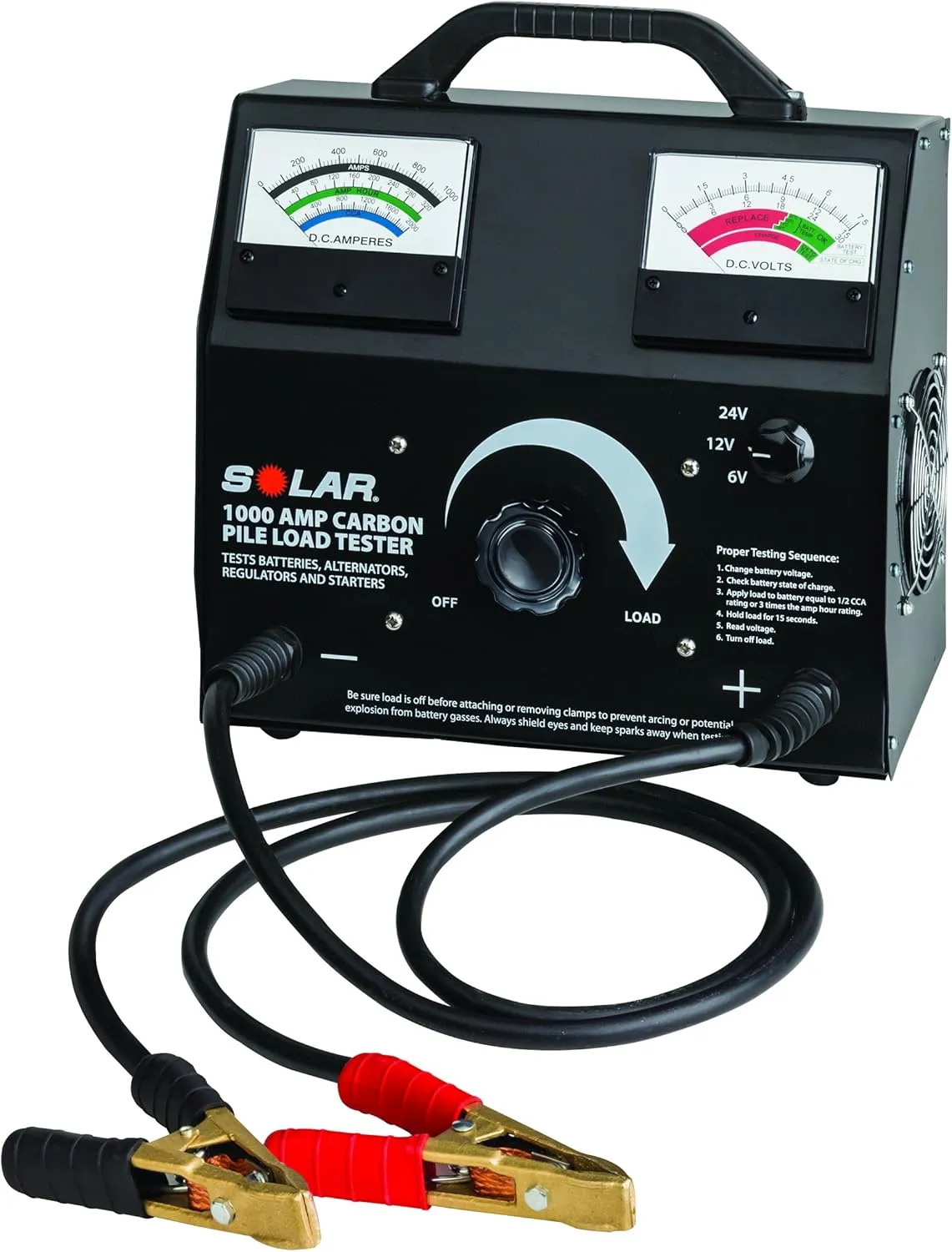 Clore Automotive Solar 1876 1000 Amp Carbon Pile Battery Load Tester, One Size, Factory