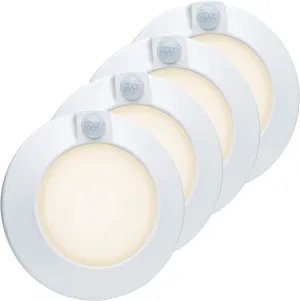 Closet Lights Motion Sensored Indoor Ceiling Mount LED-10W 3000K Closet Stair Porch Ceiling Pantry Motion Activated Light 6-7/8 Inch 90CRI 600lm Hardwire to Junction Box, No Battery, Damp Rated 4 Pack