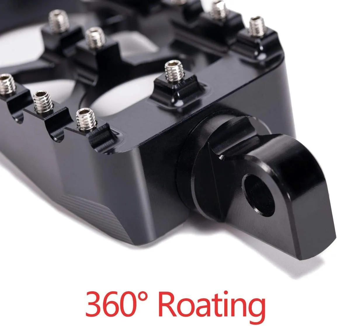 CNC Wide Foot Pegs 360° Roating MX Chopper Bobber Style for harley Dyna Sportster Fatboy Iron 883,Black