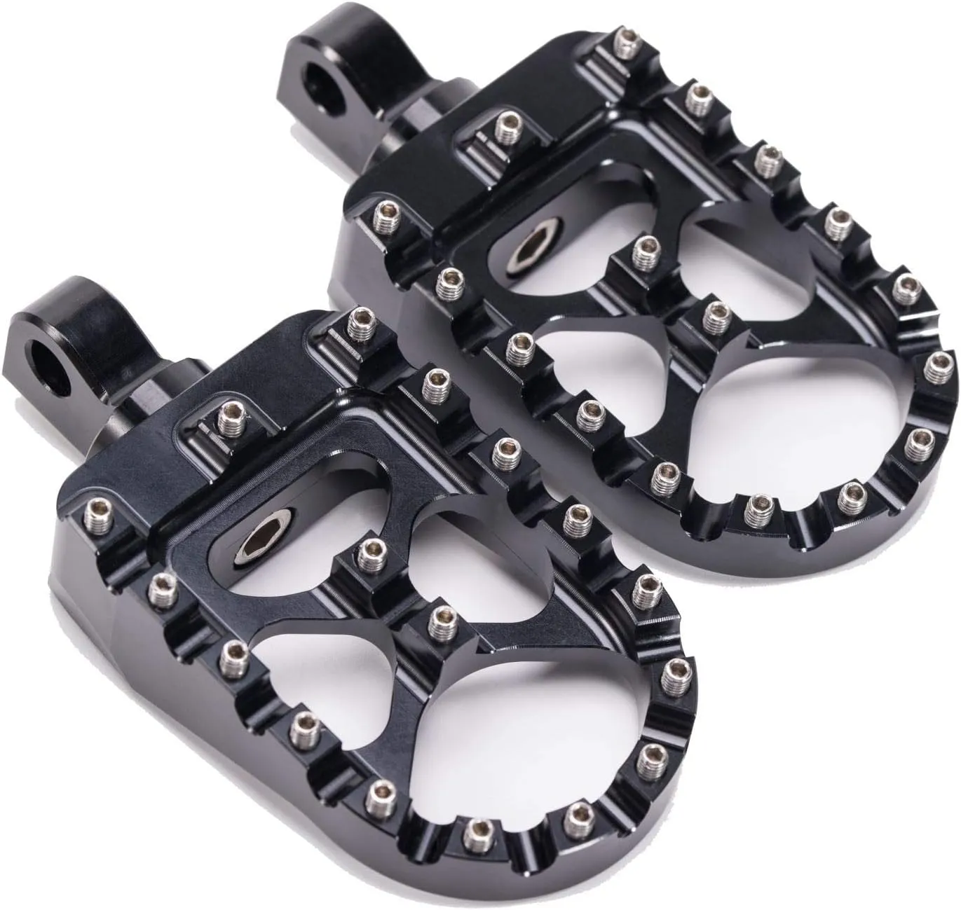 CNC Wide Foot Pegs 360° Roating MX Chopper Bobber Style for harley Dyna Sportster Fatboy Iron 883,Black