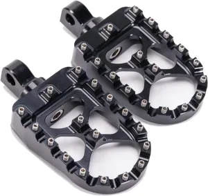 CNC Wide Foot Pegs 360° Roating MX Chopper Bobber Style for harley Dyna Sportster Fatboy Iron 883,Black