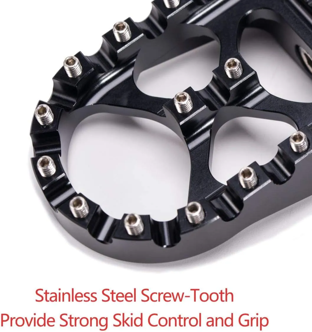 CNC Wide Foot Pegs 360° Roating MX Chopper Bobber Style for harley Dyna Sportster Fatboy Iron 883,Black
