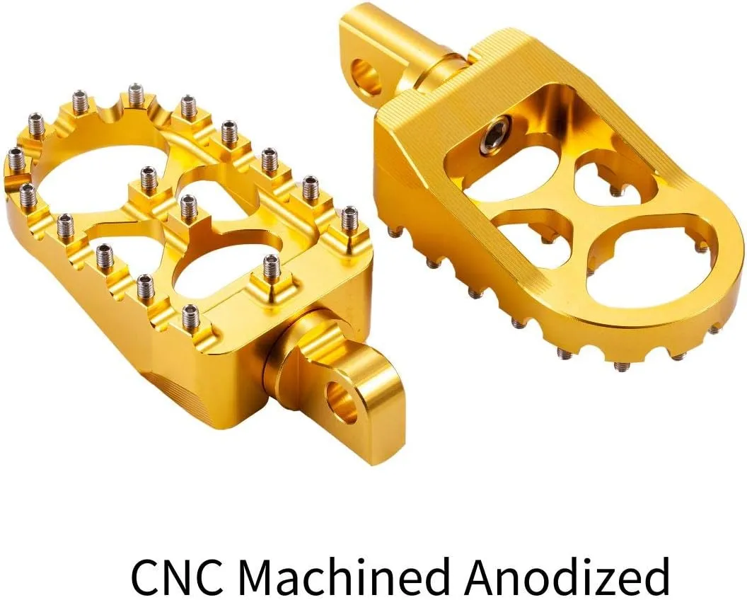 CNC Wide Foot Pegs 360° Roating MX Chopper Bobber Style for harley Dyna Sportster Fatboy Iron 883,Gold