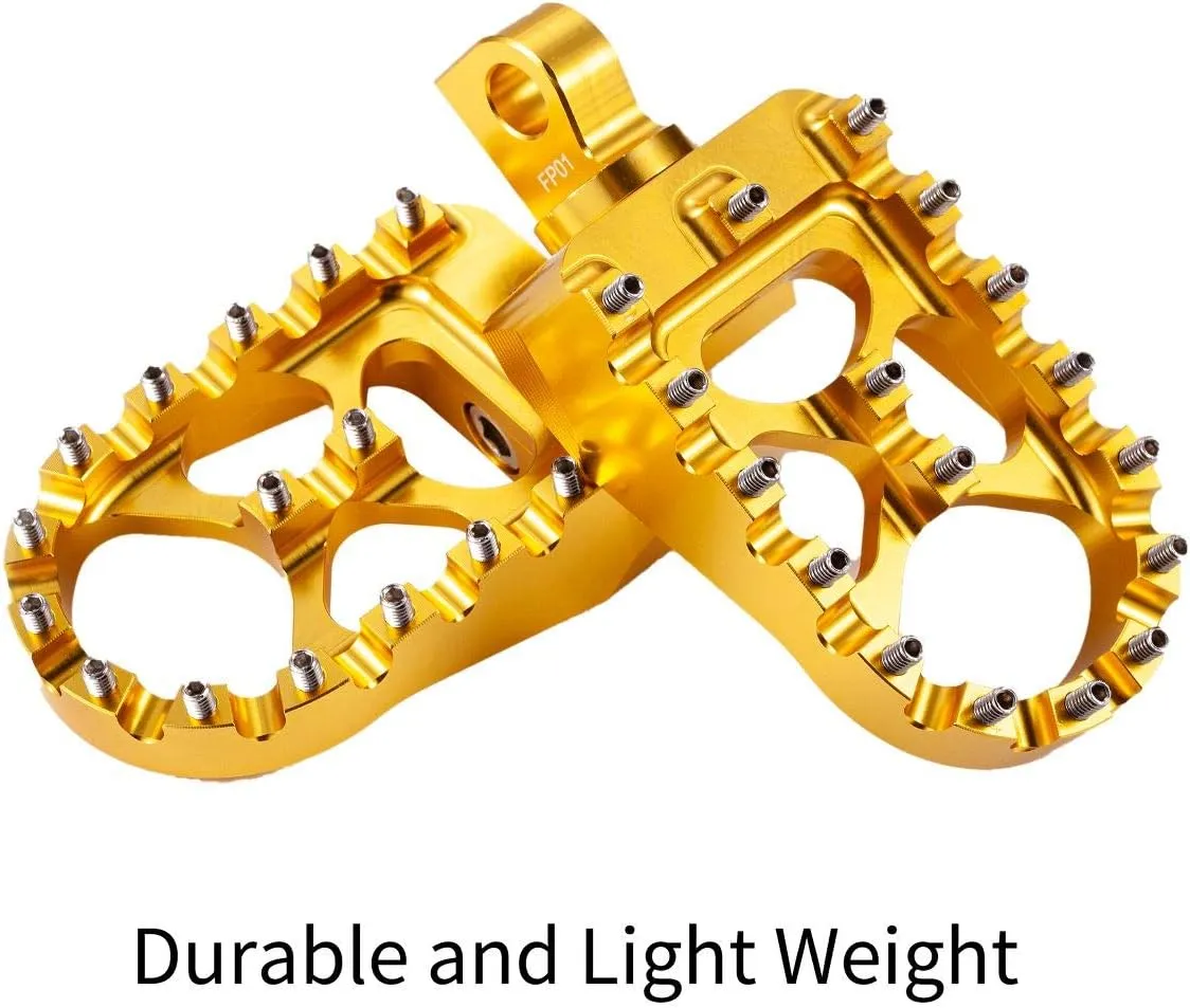 CNC Wide Foot Pegs 360° Roating MX Chopper Bobber Style for harley Dyna Sportster Fatboy Iron 883,Gold