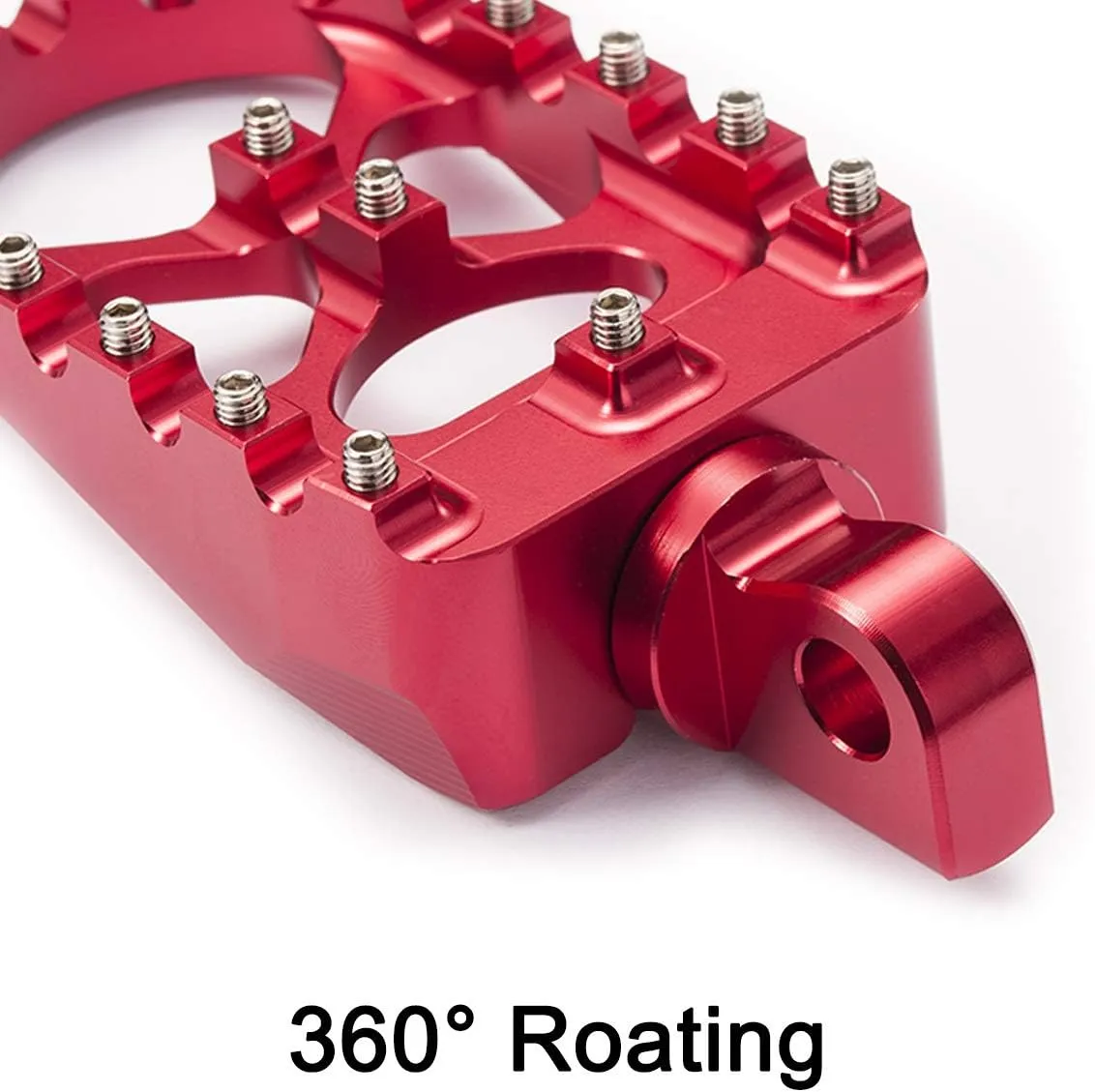 CNC Wide Foot Pegs 360° Roating MX Chopper Bobber Style for harley Dyna Sportster Fatboy Iron 883,Red