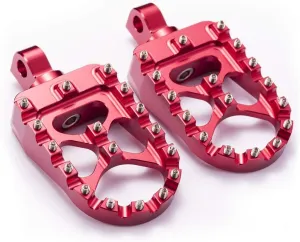 CNC Wide Foot Pegs 360° Roating MX Chopper Bobber Style for harley Dyna Sportster Fatboy Iron 883,Red