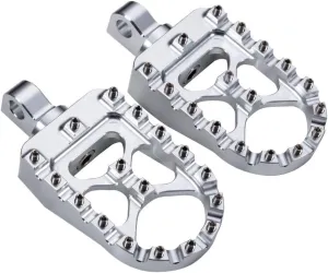 CNC Wide Foot Pegs 360° Roating MX Chopper Bobber Style for harley Dyna Sportster Fatboy Iron 883,Silver