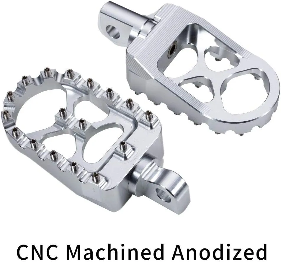 CNC Wide Foot Pegs 360° Roating MX Chopper Bobber Style for harley Dyna Sportster Fatboy Iron 883,Silver
