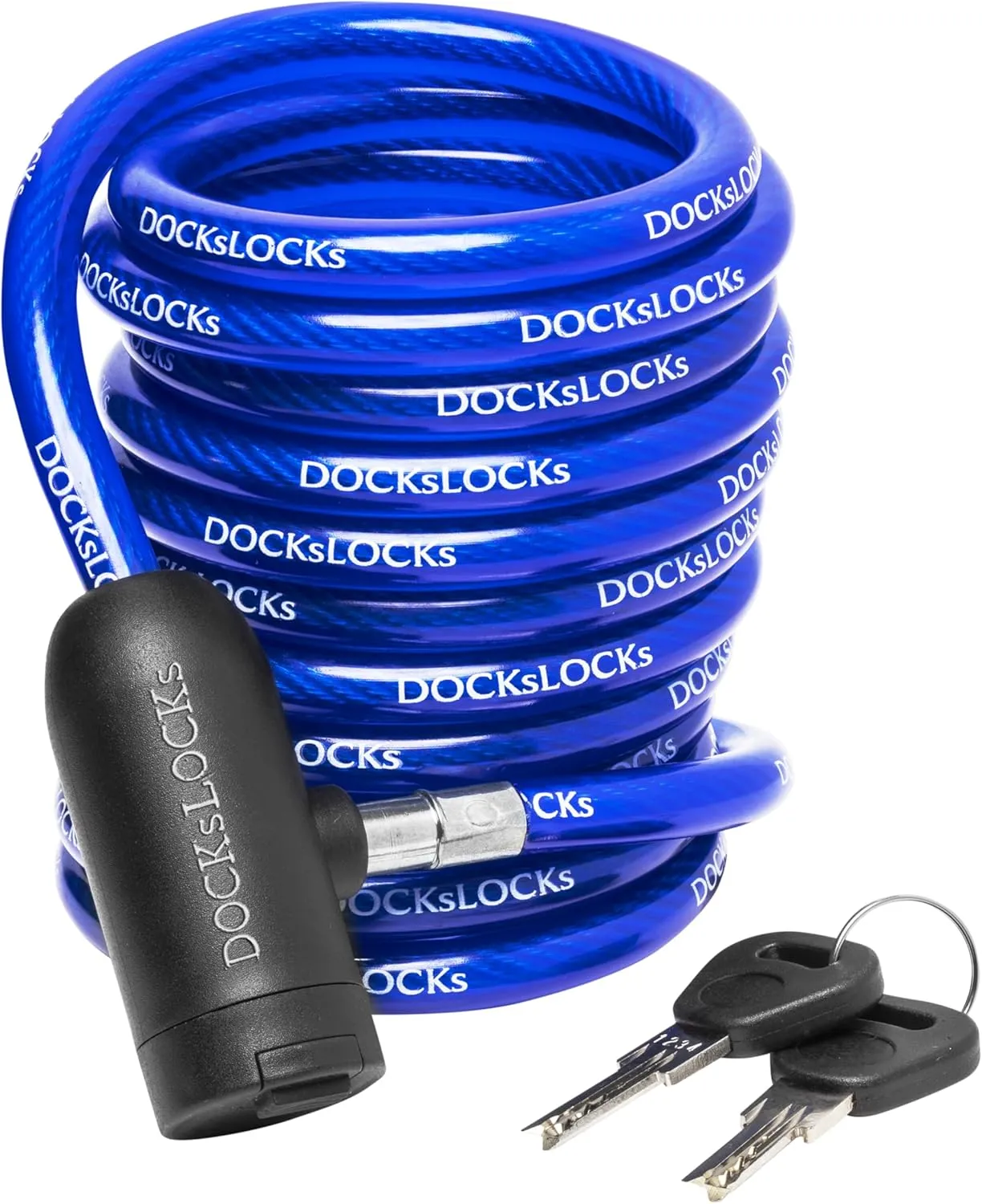 Coiled Security Cable with Key Lock (5’, 10’, 15’, 20’ or 25’ Lengths), Weatherproof Multi-Purpose Anti-Theft Protection for Kayaks, Bikes, Paddleboards, Scooters, Equipment and More 20ft