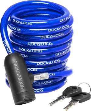 Coiled Security Cable with Key Lock (5’, 10’, 15’, 20’ or 25’ Lengths), Weatherproof Multi-Purpose Anti-Theft Protection for Kayaks, Bikes, Paddleboards, Scooters, Equipment and More 20ft