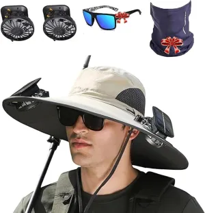 Colitt - Fishing Hat with Built in Fan, Colitt Fishing Hat, USB & Solar Powered Fans, Waterproof Removable