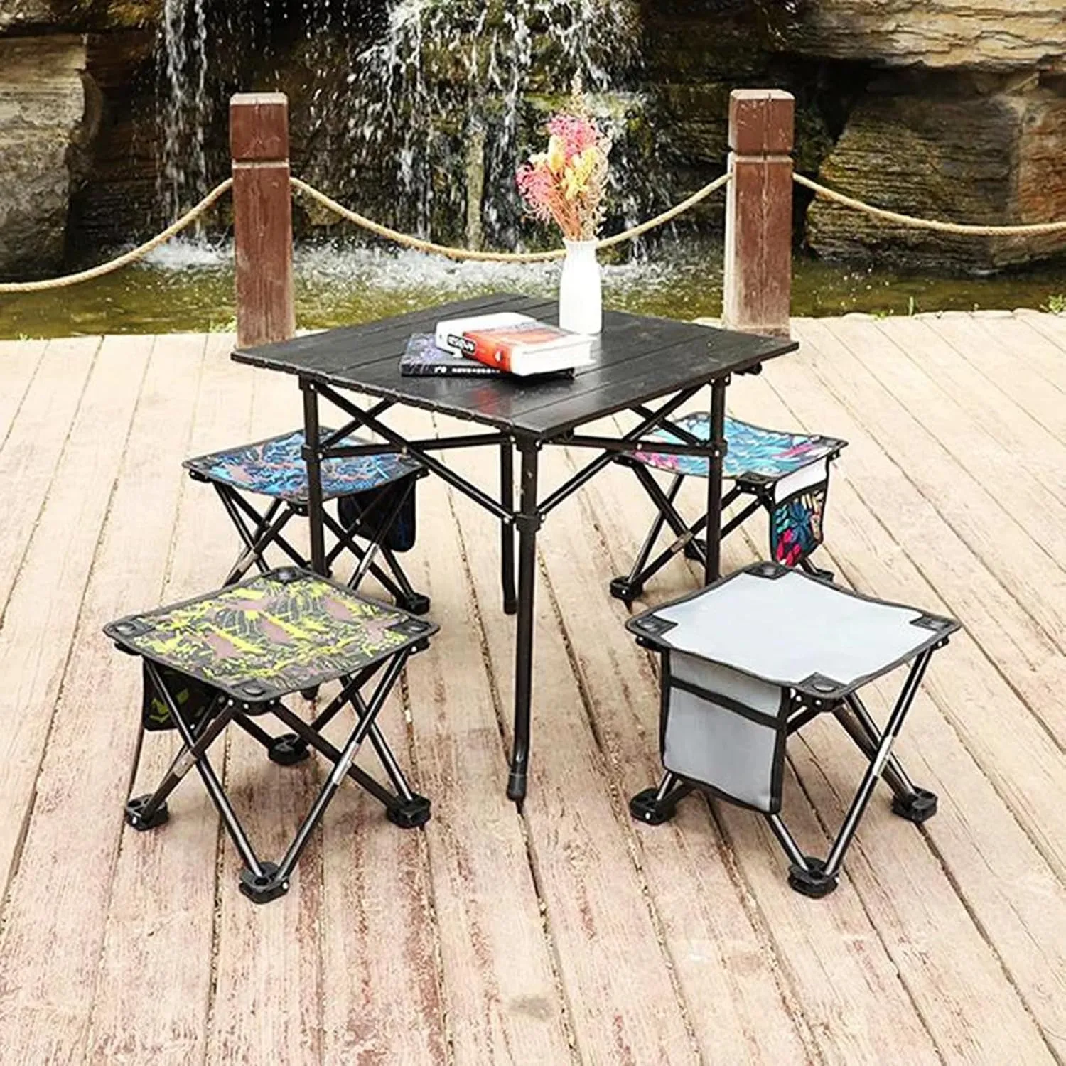 Compact Outdoor Folding Stool Lightweight Little Chair Portable Camping Stool Foot Rest Comfortable Stool Easy to Carry