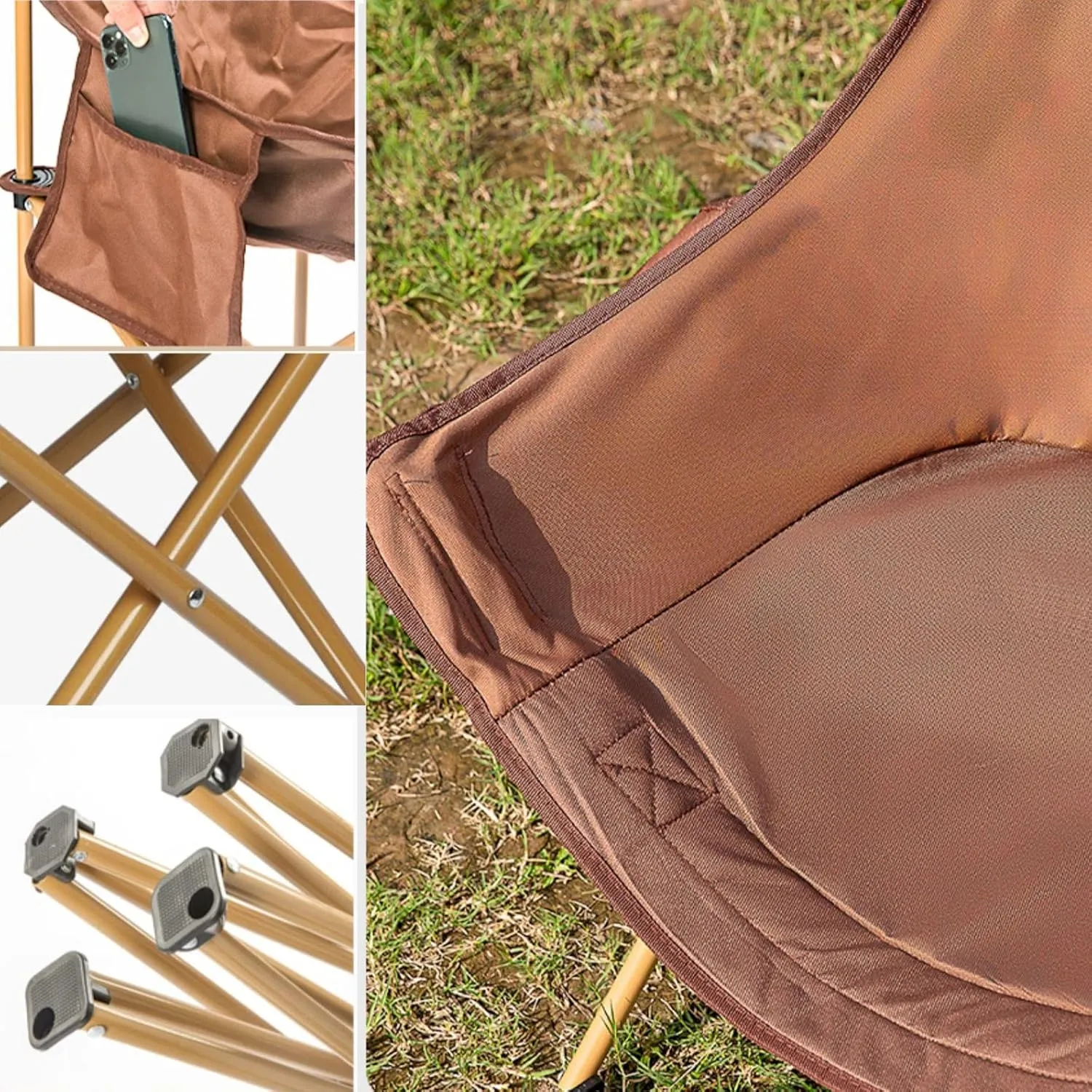 Compact Ultralight Folding Backpacking Chairs, Set Of 2 Folding Camping Chairs, Oxford Cloth, With Storage Bag For Easy Portability, For Adults Outdoor Travel Picnic Fishing, Recliner Garden Chairs, B