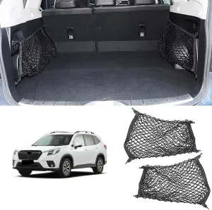 Compatible with Subaru Forester Accessories Automotive Elastic Trunk Mesh Cargo Net Premium Trunk Organizer Storage Luggage Left and Right Side Net SUV Car Organizer 2PCS(Left and Right Sides)