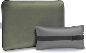 Compressible Camping Pillow, Memory Foam Pillow for Backpacking, Travel -Neck Lumbar Support, Lightweight Compact Pillow with Washable Pillowcase- Hiking Essential -Gray