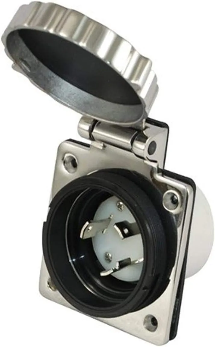 Conntek 30A 125V Locking Marine Boat Detachable Stainless Steel Power Inlet