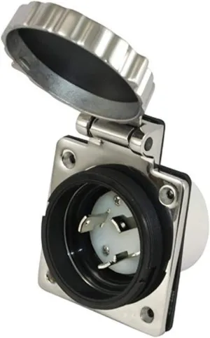 Conntek 30A 125V Locking Marine Boat Detachable Stainless Steel Power Inlet