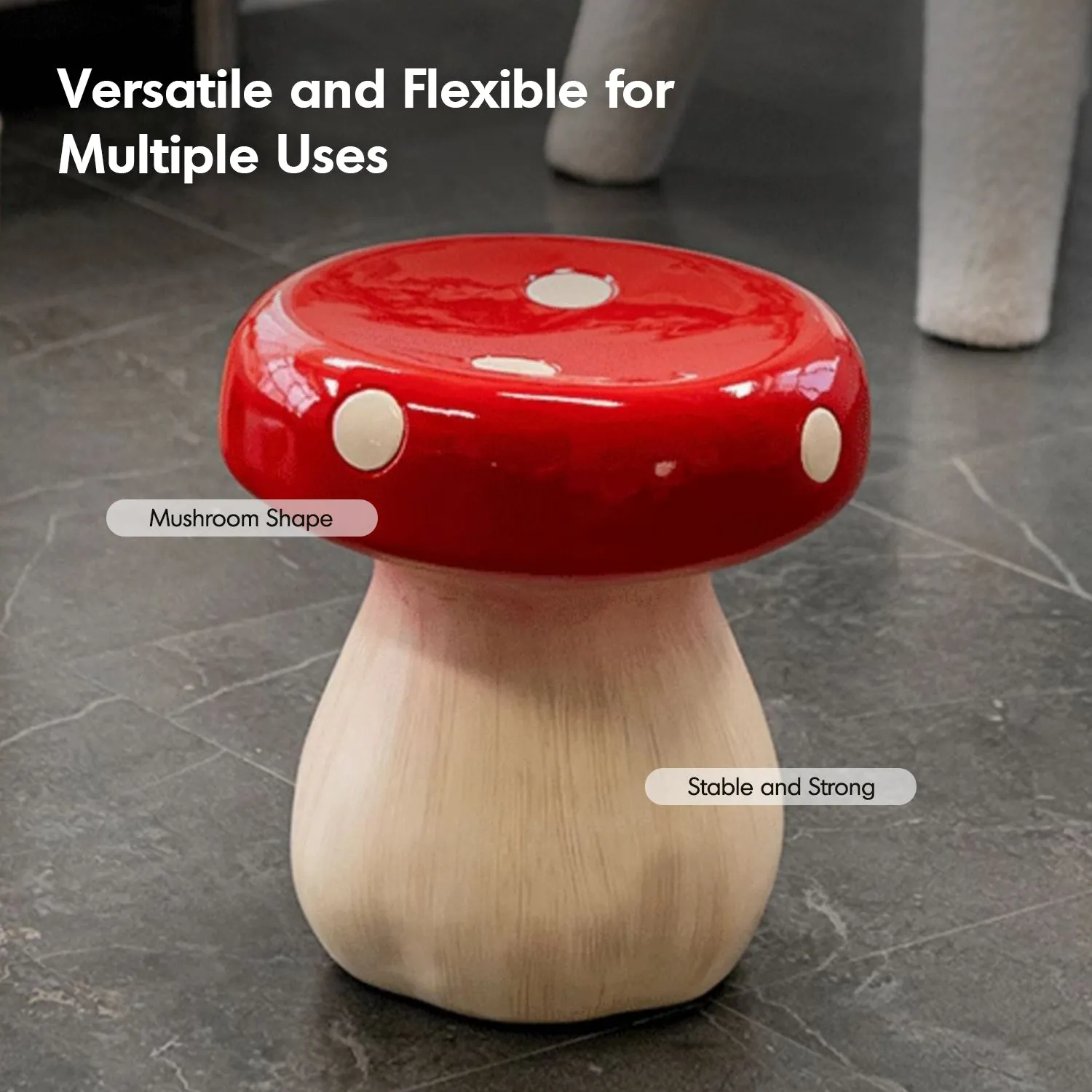 Contemporary Resin Side Table Stool MUSHROOM