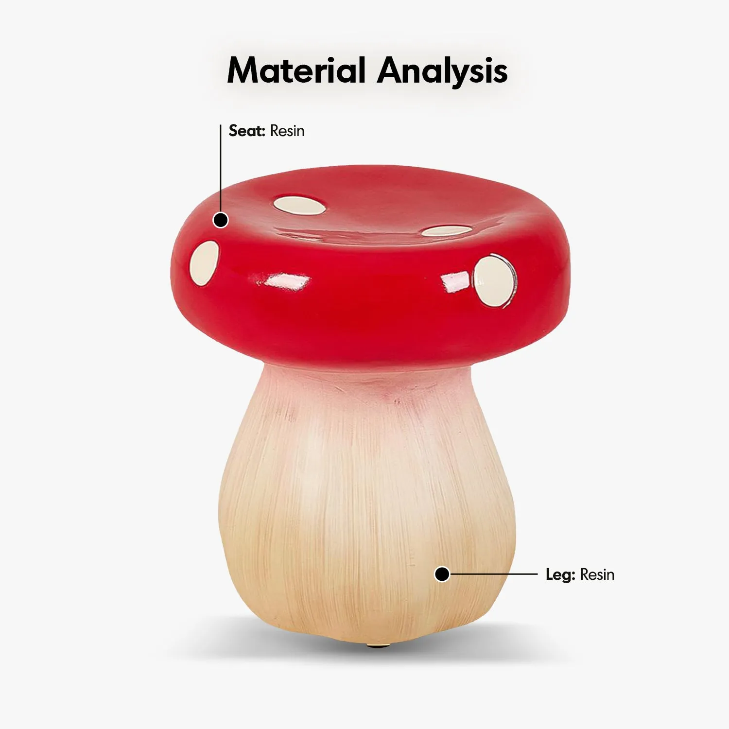 Contemporary Resin Side Table Stool MUSHROOM