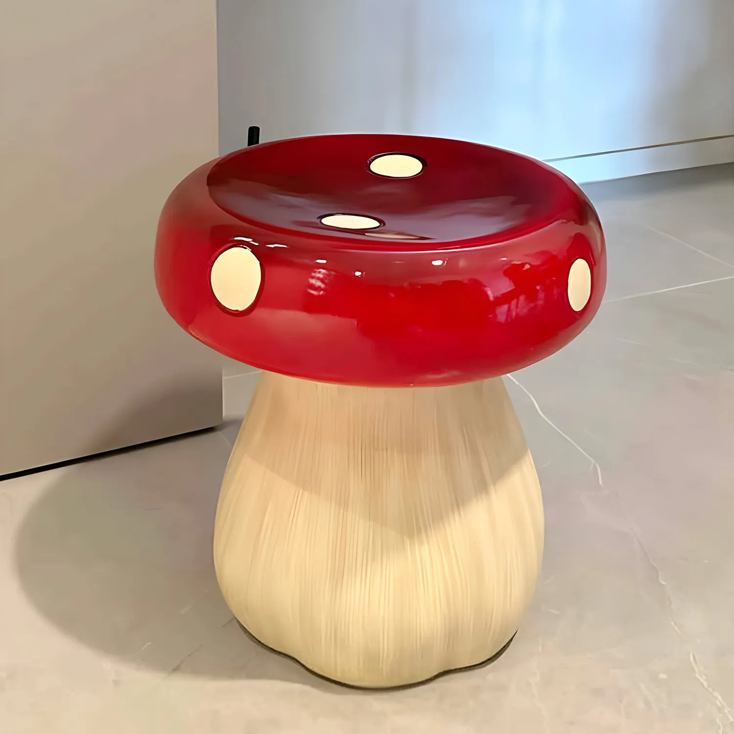 Contemporary Resin Side Table Stool MUSHROOM
