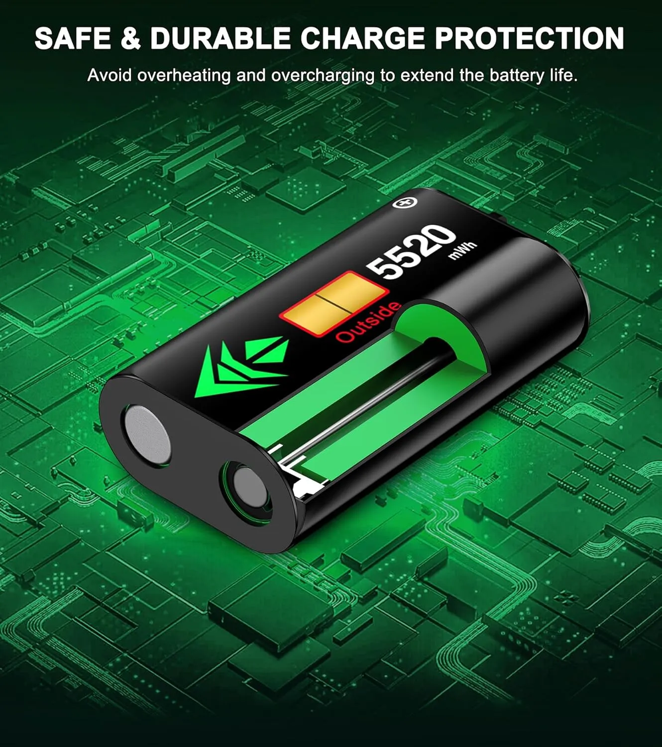 Controller Rechargeable Battery Pack - 2X5520mWH Xbox Battery Pack for Xbox One/Series X/S,Xbox One S/X/Elite, Xbox Controller Battery Pack with 4 Battery Covers,Without Base