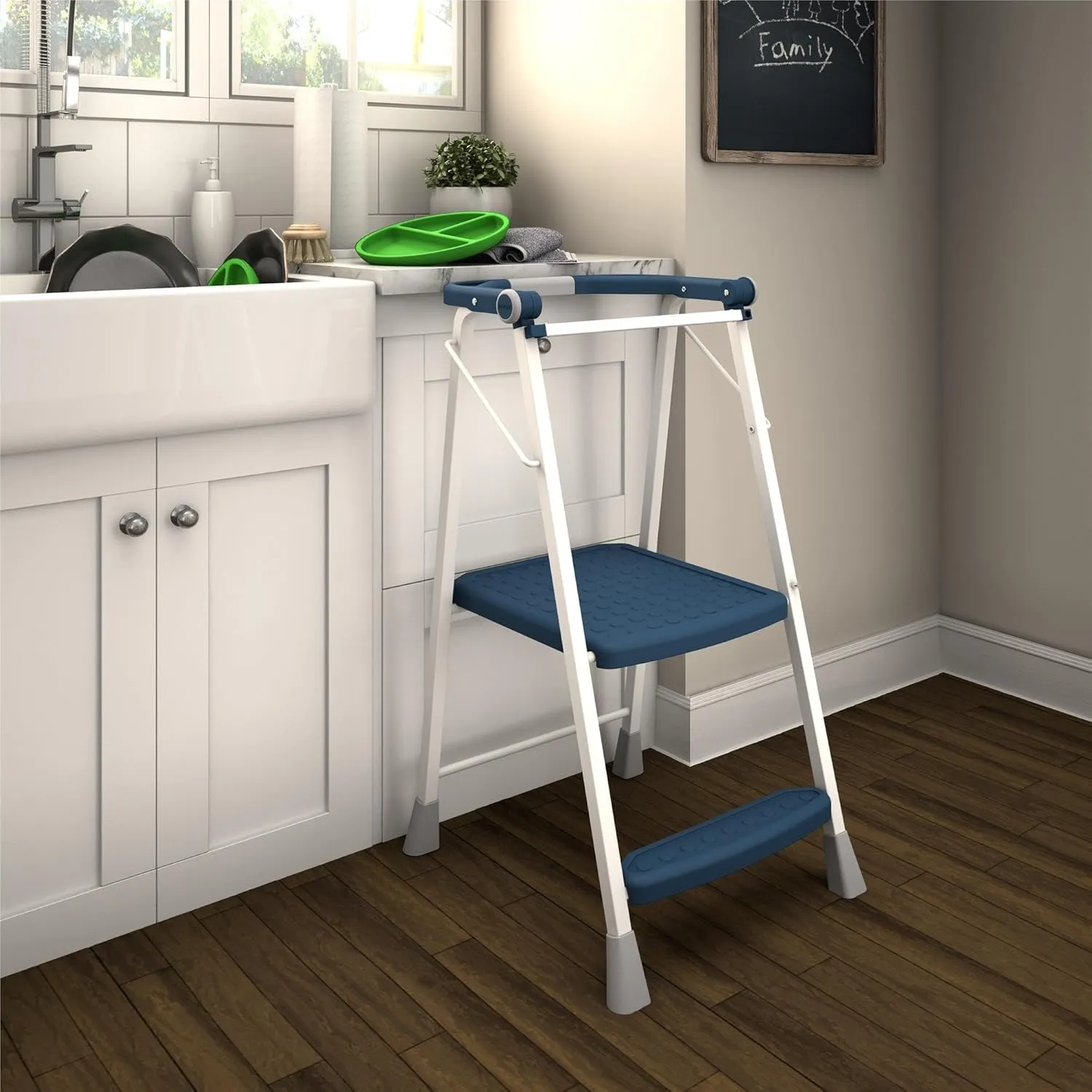 COSCO 2-Step Kitchen Stepper™ Adult Folding Step Stool, Kids Folding (Steel/Resin)
