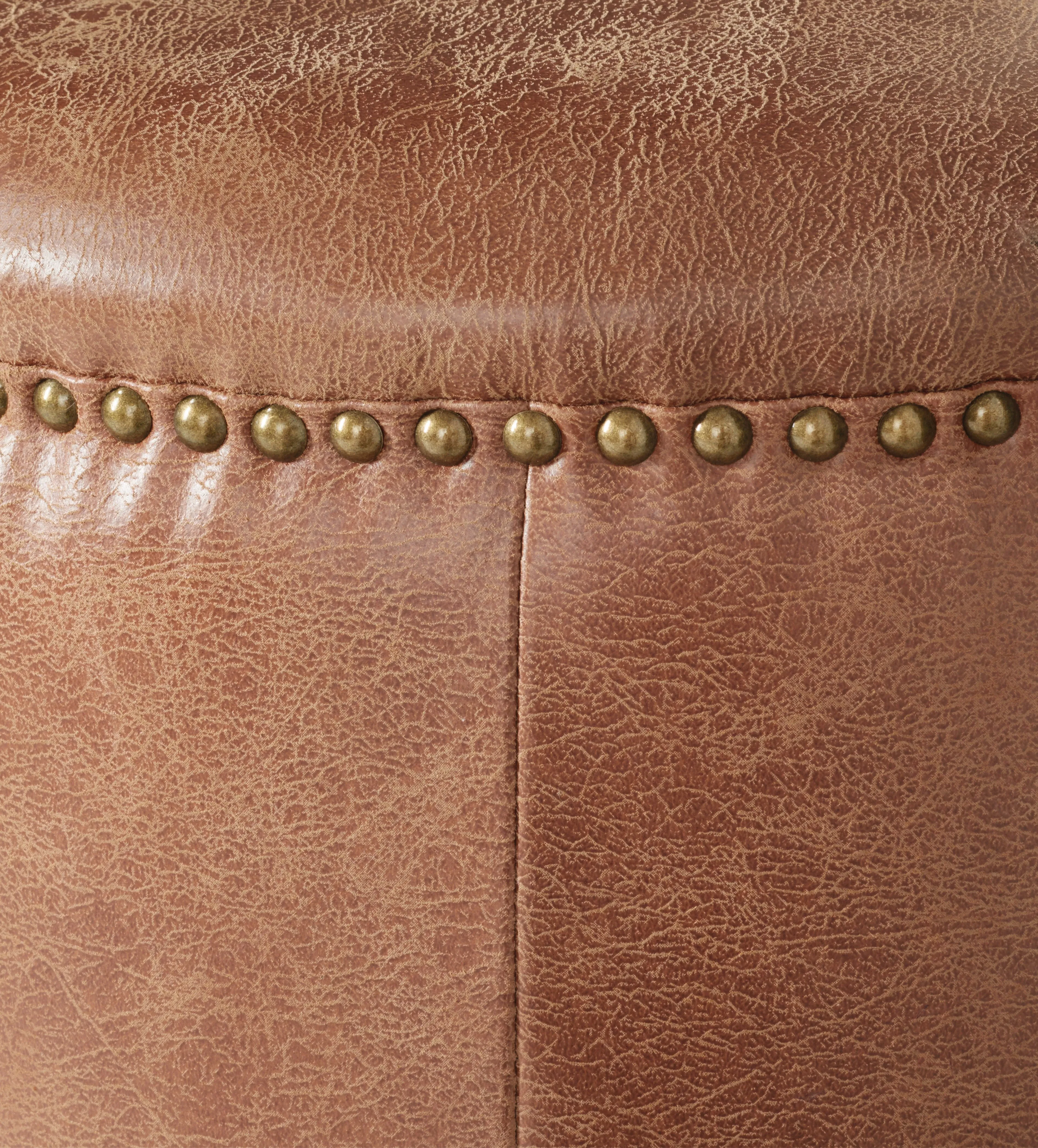 Costellini Leather Ottoman - Aged Tobacco