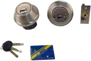 Cronus High Security Grade 2 Double Cylinder Dead-Bolt 2-3/8 or 2-3/4 Adjustable Backset for Commercial and Residential Metal Or Wood Doors (Stainless Steel)