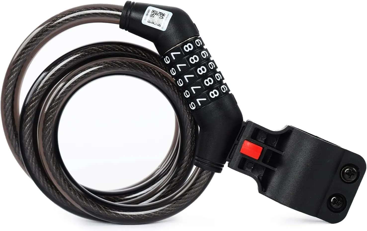 DAHON Bike Lock, 4 Feet Bike Locks Cable, High Security 5 Digit Resettable Combination Coiling Bicycle Lock with Mounting Bracket, Heavy Duty Anti Theft Cable Locks