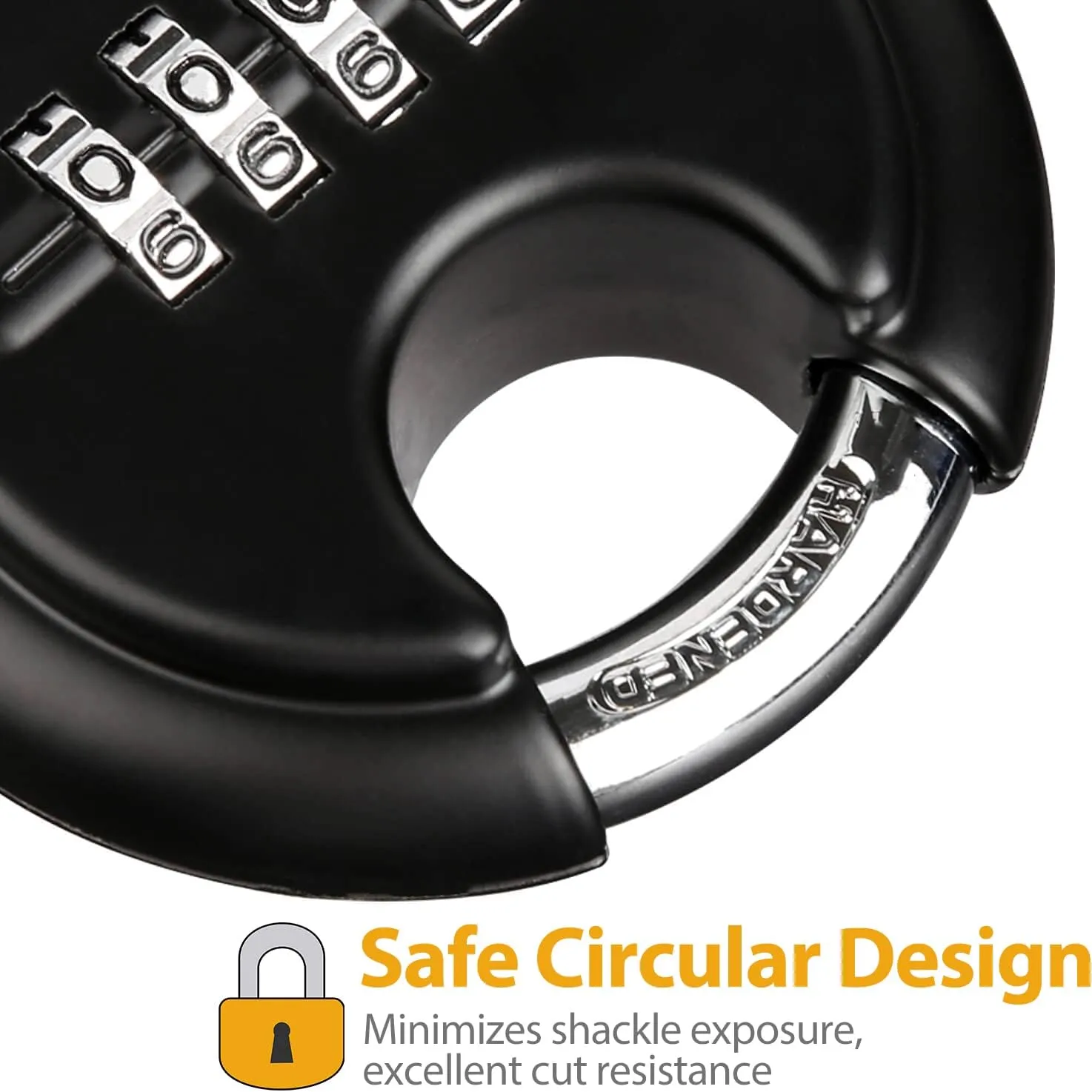 DAYGOS Combination Disc Padlocks for Outdoor - Heavy Duty 4 Digit Code Lock, Combo Discus Lock for Storage Unit,Gate,Fence,Trailer,4PCS,Black