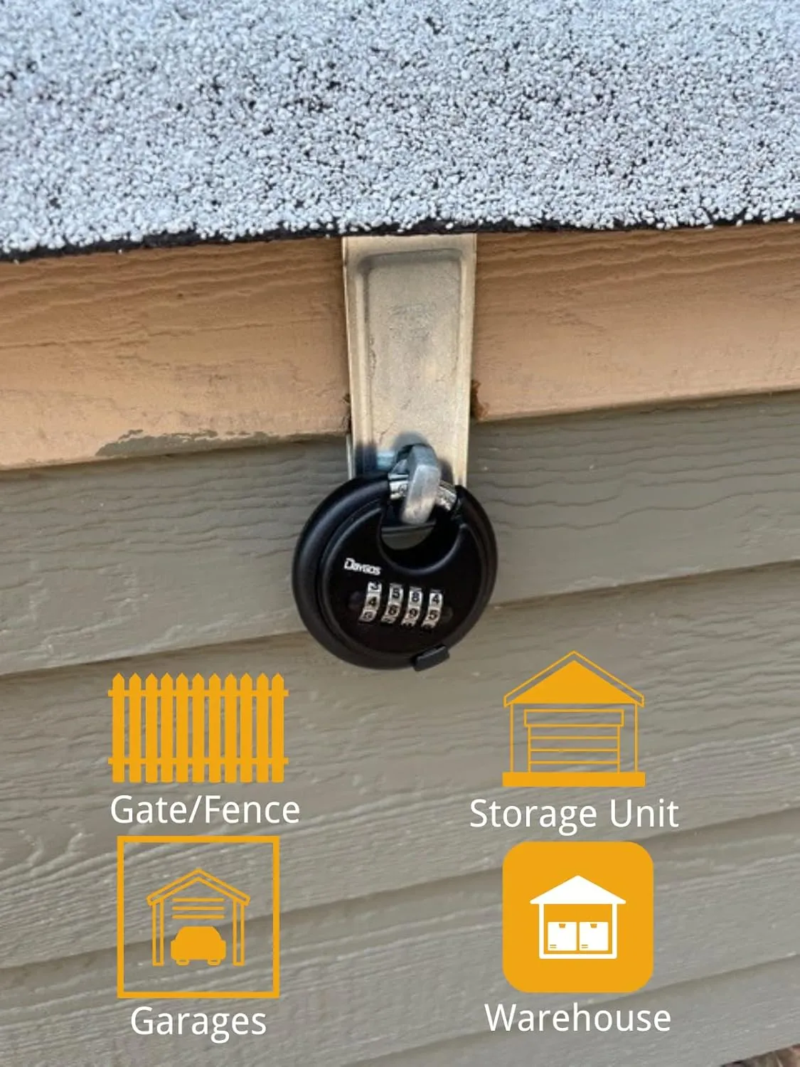 DAYGOS Combination Disc Padlocks for Outdoor - Heavy Duty 4 Digit Code Lock, Combo Discus Lock for Storage Unit,Gate,Fence,Trailer,4PCS,Black