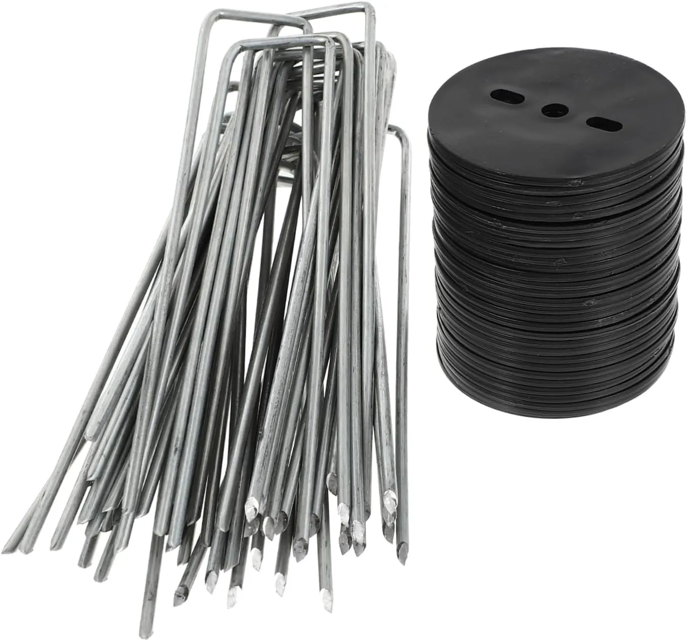 DECHOUS 30 Sets U Shaped Ground Nail Tent Stakes Heavy Duty Pegs for Camping Lawn and Garden Durable Fixing Tools for Tents Fences and Outdoor Equipment