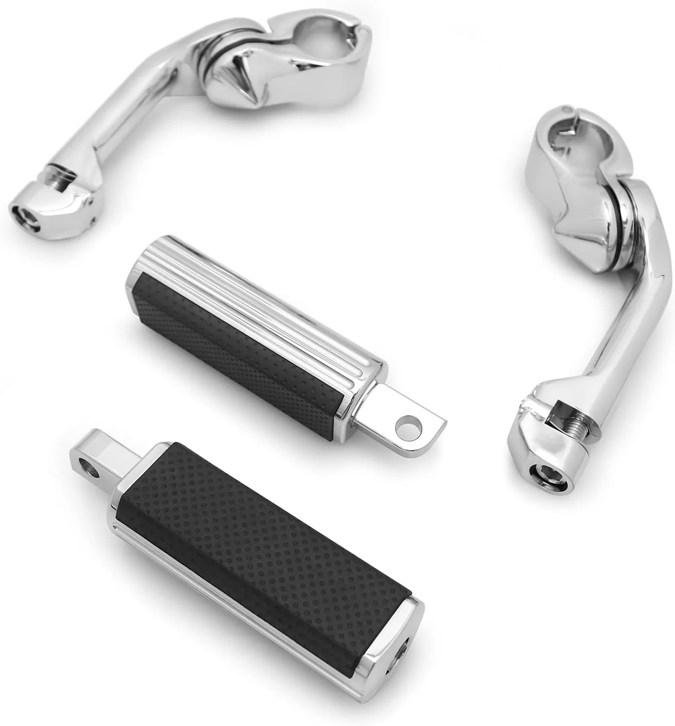 Defiance Chrome floorboards for Harley Davidson with heel-toe shifter Lever highway footrests for touring bagger street road glide road king softail Fatboy FLST models (CHROMED)