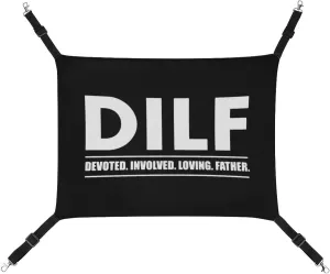 DILF Devoted Involved Loving Father Cat Hanging Hammock Soft Breathable Pet Cage Dog Hammock with Adjustable Straps and Metal Hooks