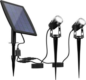 DINGLILIGHTING Solar Spot Lights - 2-in-1 Waterproof LED Landscape Spotlights for Yard, Garden, Driveway, Patio, Lawn - Auto On/Off Daylight