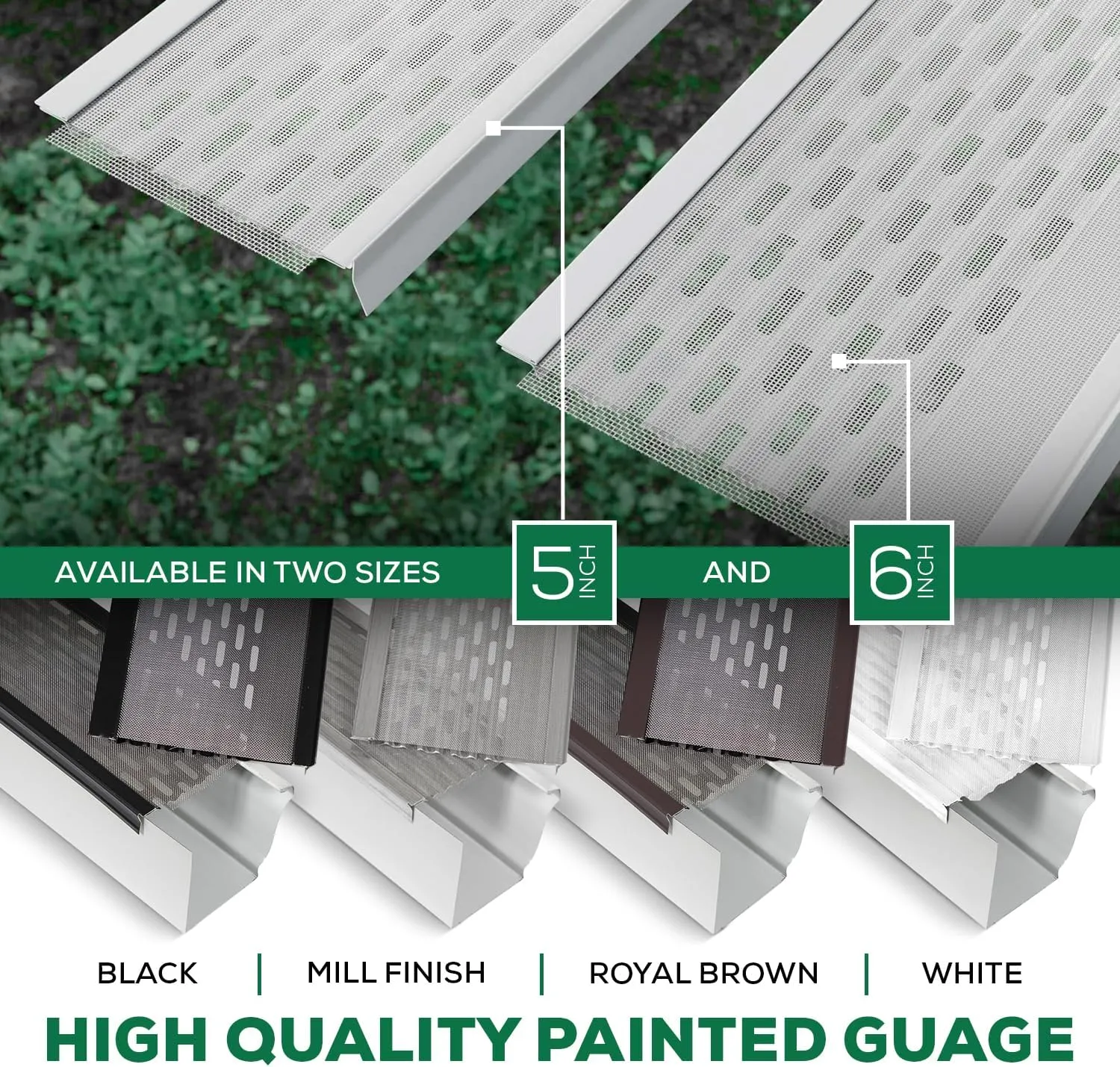 DIY 5”Leaf Protection|100 Feet|Stainless Steel mesh|White Aluminum Gutter Covers|Contractor Grade|Gutter Guard from Manufacturer|Made in The USA
