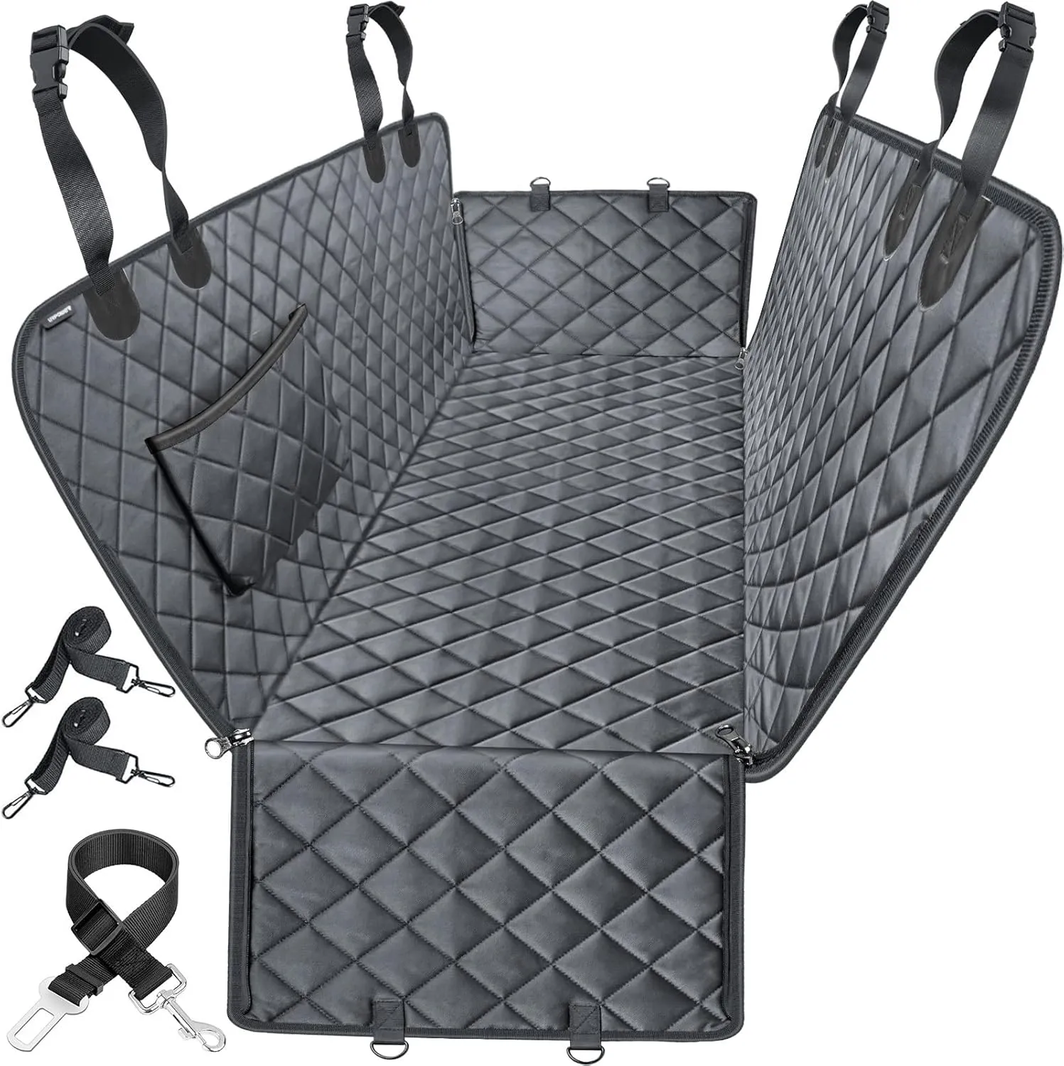 Dog Car Seat Cover for Pets 100% Waterproof Seat Cover Hammock 600D Heavy Duty Scratch Proof Nonslip Durable Soft Back Seat Covers for Cars Trucks and Suvs