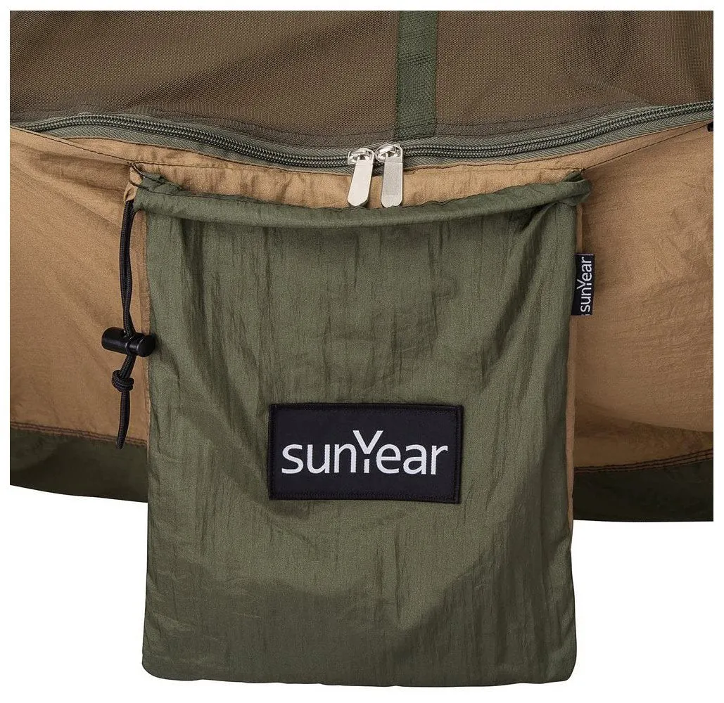 Double Camping Hammock with Bug Net, Tree Straps and Carabiners
