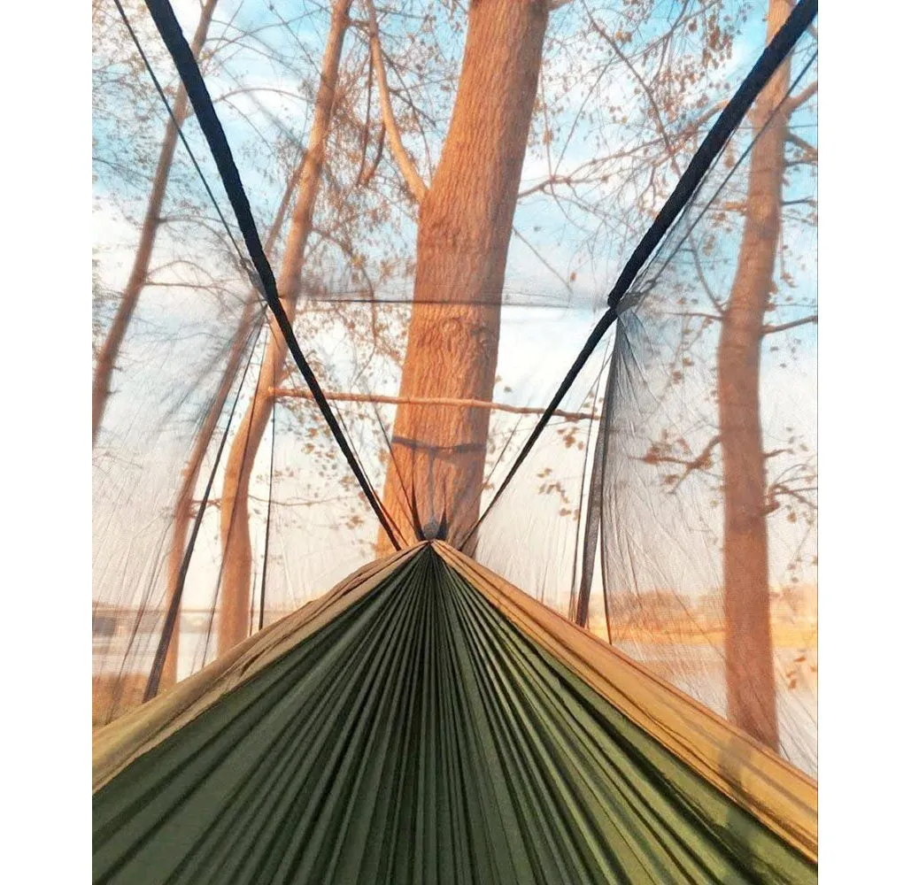 Double Camping Hammock with Bug Net, Tree Straps and Carabiners