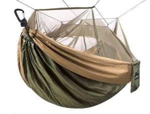 Double Camping Hammock with Bug Net, Tree Straps and Carabiners