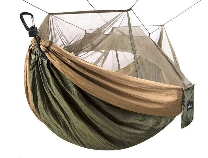 Double Camping Hammock with Bug Net, Tree Straps and Carabiners