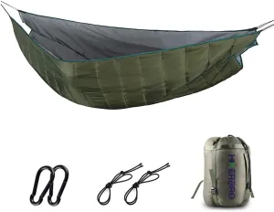 Double Hammock Underquilt, HIKERBRO 4 Season Heavy Duty Under Quilt with Tree Straps, Large Hammock Protector for Winter Camping, Backpacking, Hiking