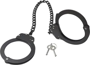 Double Lock Handcuffs, Adjustable Heavy Duty Steel Wrist Cuffs with 2 Keys & Handcuffs Holster in Police Edition Professional Grade