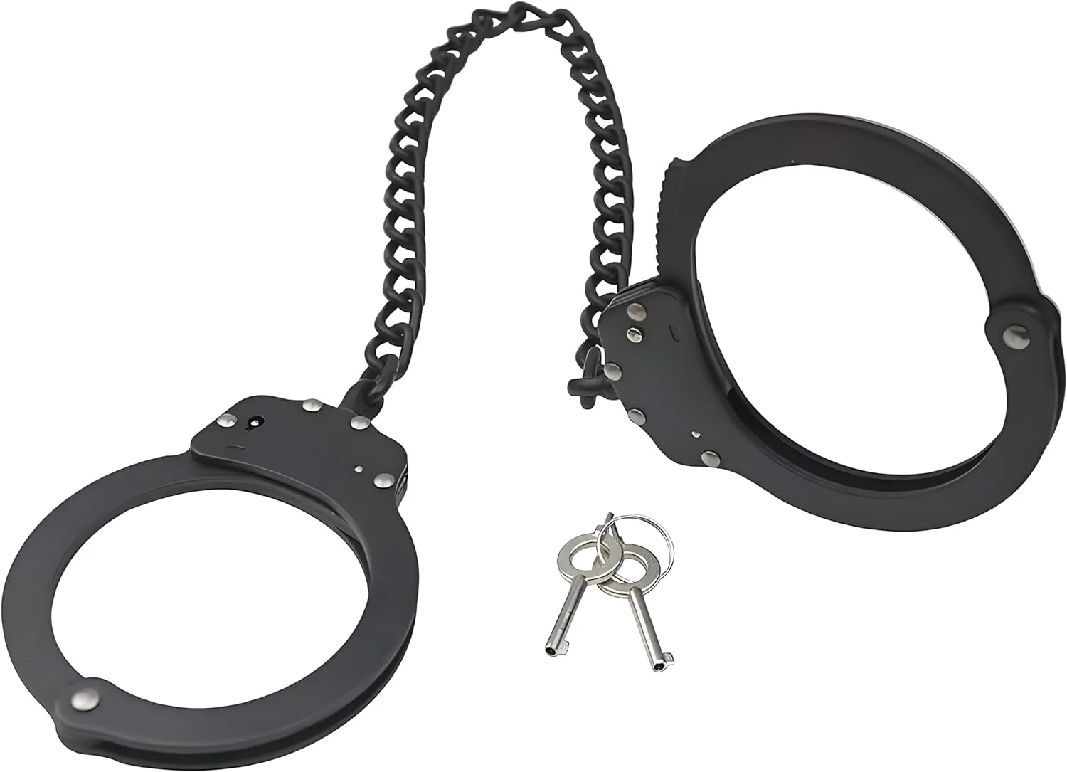 Double Lock Handcuffs, Adjustable Heavy Duty Steel Wrist Cuffs with 2 Keys & Handcuffs Holster in Police Edition Professional Grade