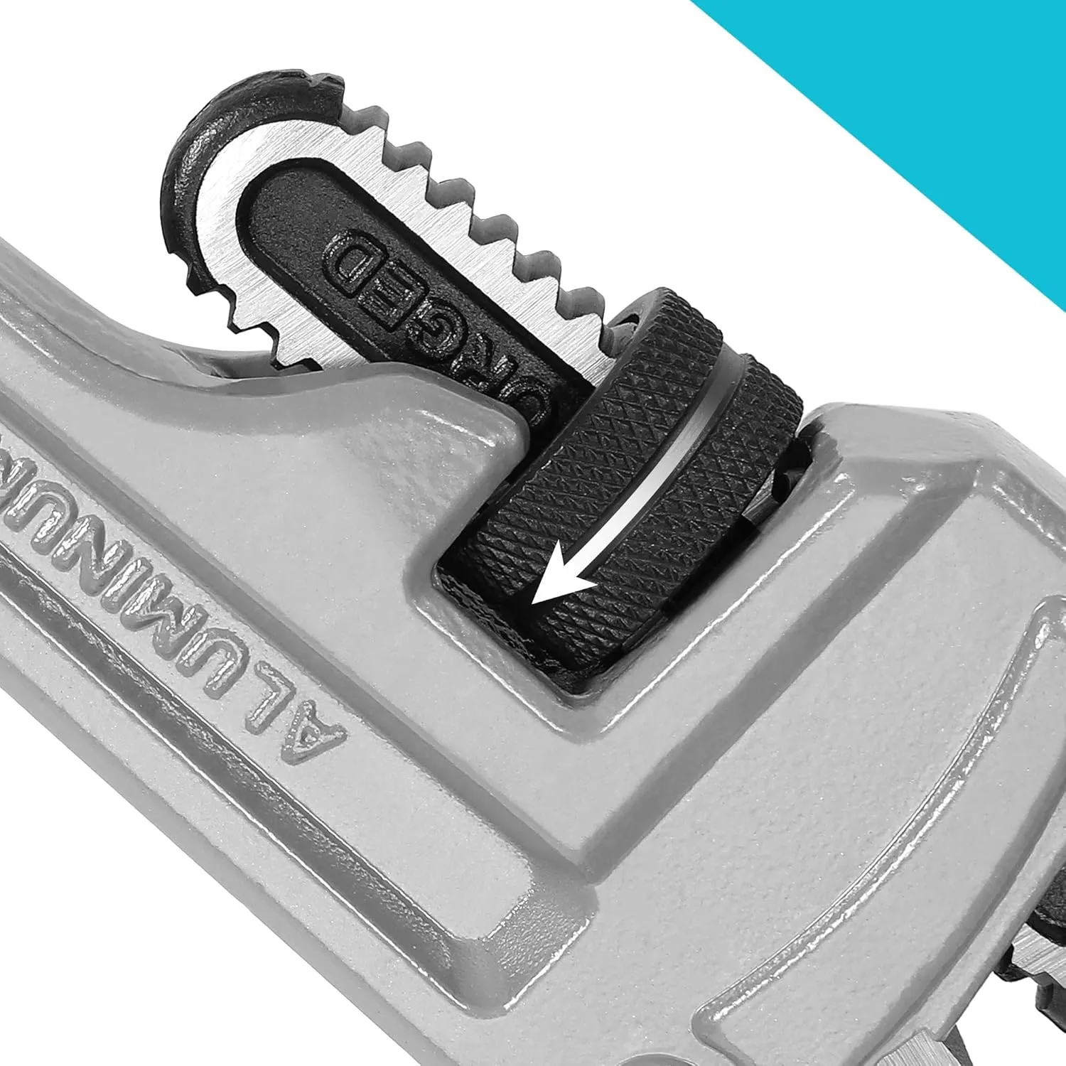 DURATECH 18-inch Heavy Duty Aluminum Straight Pipe Wrench, Adjustable Plumbing Wrench, Drop Forged, Exceed GGG standard