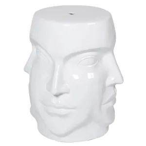 Dwell White Four Face Stool