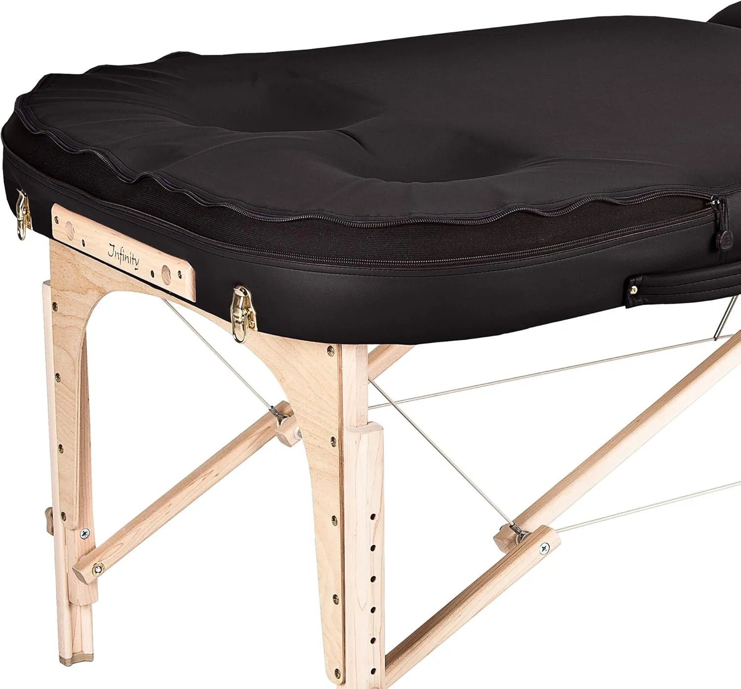 EARTHLITE Portable Massage Table INFINITY – Greater Client Access, Unique Shape, 3” Triple Density Foam, Flex-Rest Face Cradle, Carry Case (Full Reiki)
