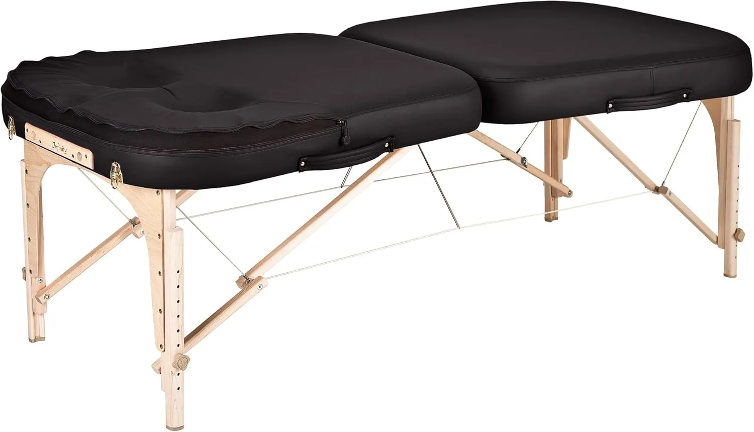 EARTHLITE Portable Massage Table INFINITY – Greater Client Access, Unique Shape, 3” Triple Density Foam, Flex-Rest Face Cradle, Carry Case (Full Reiki)