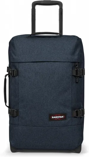 Eastpak Tranverz - Suitcase with Wheels - Rolling Luggage for Travel with TSA Lock, 2 Wheels, 2 Compartments, and Compression Straps - S, Triple Denim (EK61L26W)